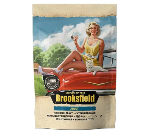Brooksfield Adult Cat (Курица в соусе), 85 г