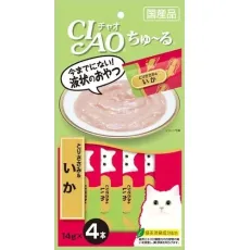 INABA CIAO Churu Куриное филе с кальмаром, 4 х 14 г (упаковка)
