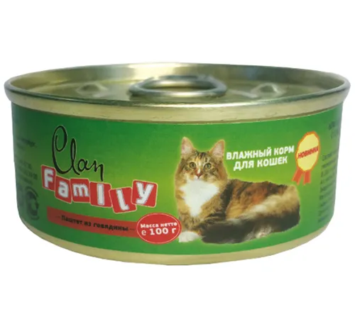 Clan Family Паштет из говядины для кошек №20, 100 г