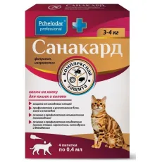 Pchelodar Санакард капли на холку для кошек и котят, 1 пипетка