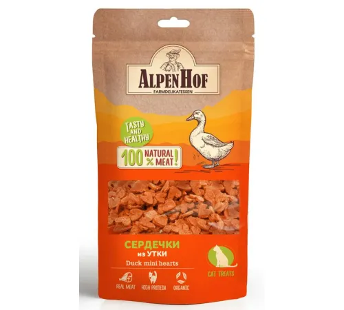 AlpenHof Сердечки из утки для кошек 50 г